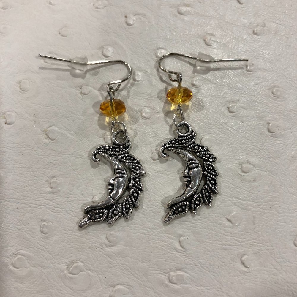 Silver moon earrings -  I love you to the moon and back!